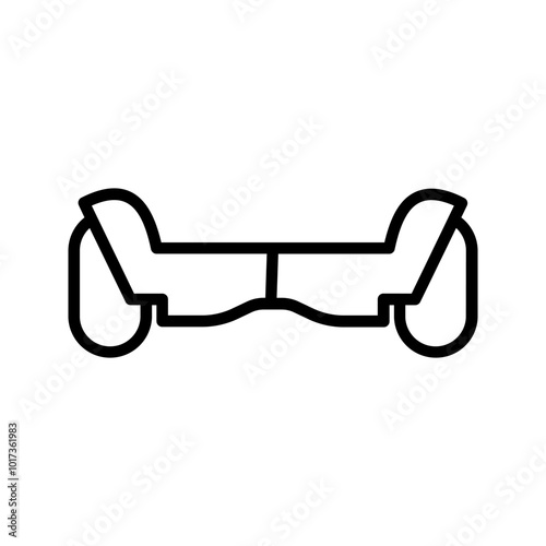 Hoverboard icon. balancing scooter sign color editable
