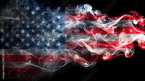 Flowing smoke forming the USA flag , smoke, American flag, wallpaper, patriotic, symbol, abstract, background, red