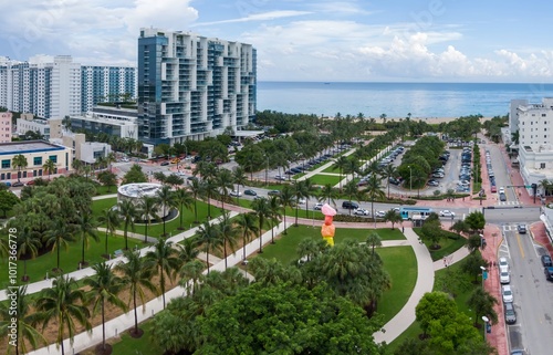 Collins Park in Miami beach, Miami, Florida, United States. photo