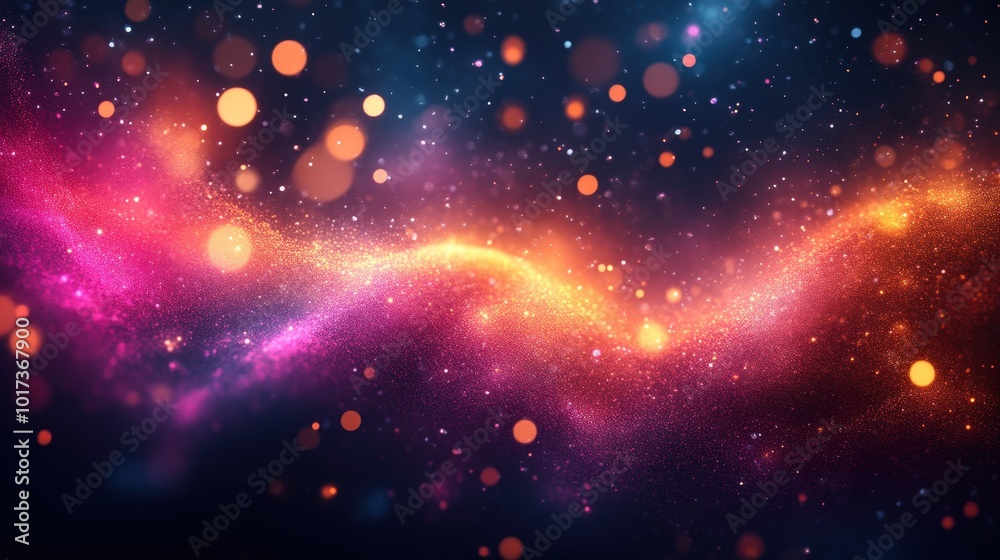 Vibrant Pink And Orange Particle Explosion With Bokeh Effects Creating A Cosmic And Festive Abstract Background Vibrant Pink And Orange Particle Explosion With Bokeh Effects Creating A Cosmic And Festive Abstract Background