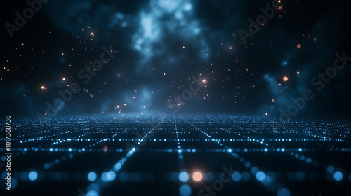 abstract landscape dark blue particle background