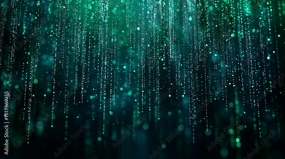 abstract dark green matrix code background