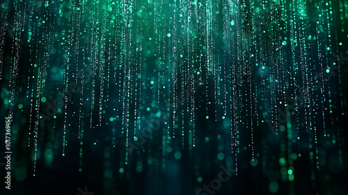 abstract dark green matrix code background