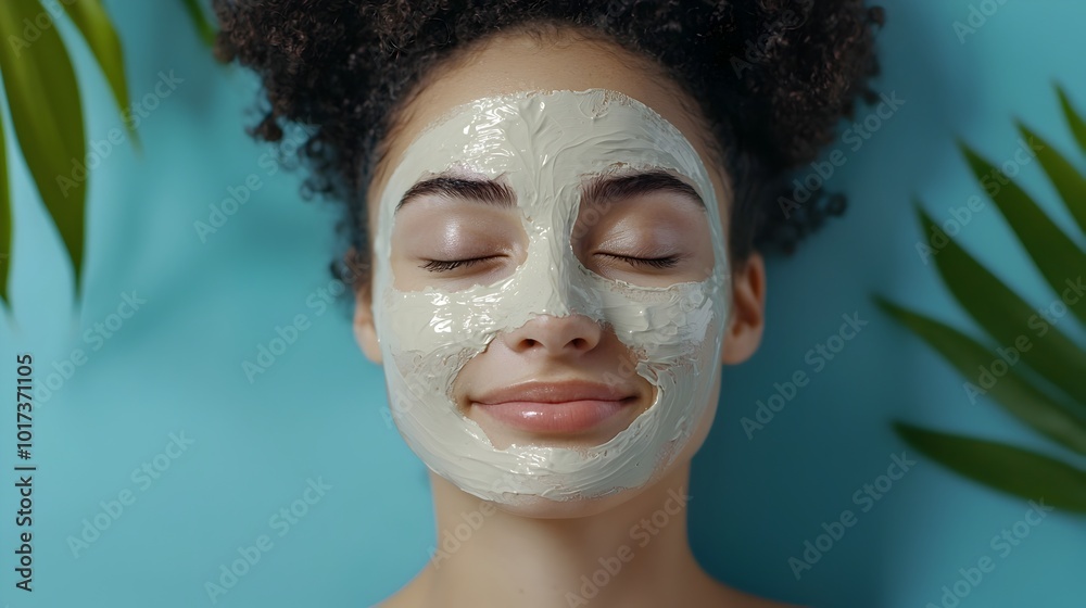 Serene Spa Moment Luxurious Self Care Ritual in Futuristic Sci Fi Ambiance A young woman relaxes with a white clay mask enjoying a tranquil high tech spa experience that combines modern design Serene Spa Moment Luxurious Self Care Ritual in Futuristic Sci Fi Ambiance A young woman relaxes with a white clay mask enjoying a tranquil high tech spa experience that combines modern design
