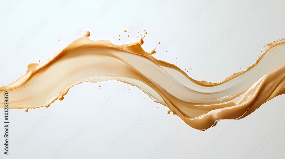 Fototapeta premium Beige flowing liquid foundation poster background