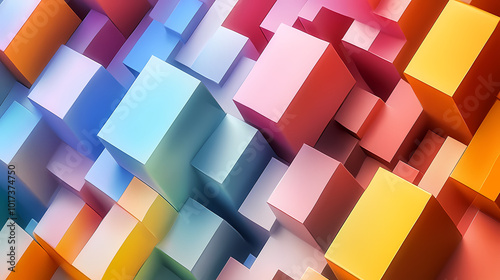 Abstract multicolored cubic futuristic background. Abstract Cubism. Illustration