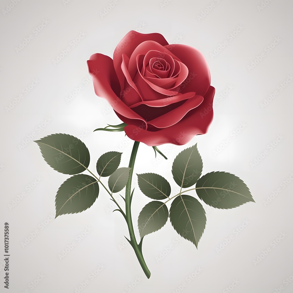 custom made wallpaper toronto digitalBeautiful red rose isolated on white background Illustration Generated by AI