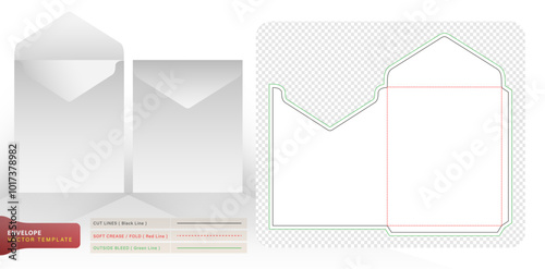 Die cut or die line envelope wedding invitation templates for your designs, packaging branding, product compartment unique designs, minimalist conceptual holder, stationery packs, 3d mockups realistic