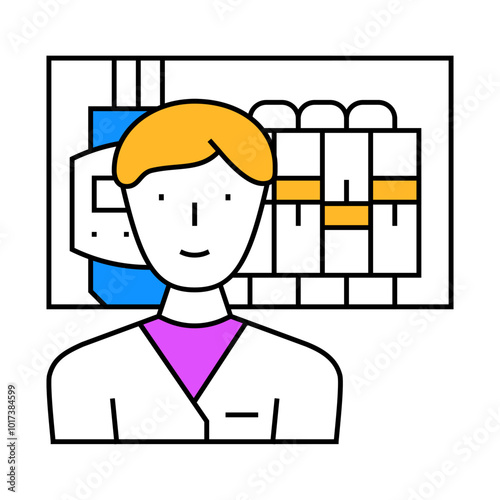 electronics installers repairers line icon vector. electronics installers repairers sign. isolated symbol illustration