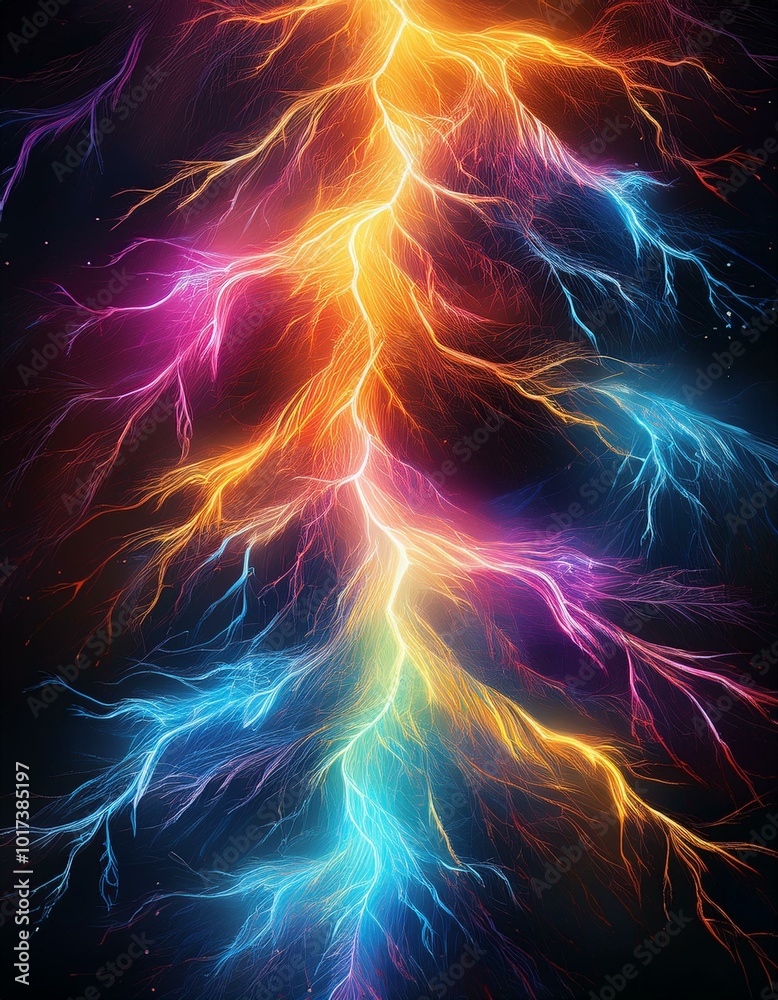 Obraz premium Vibrant lightning streaks