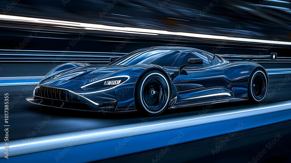 Sleek sports car in motion, showcasing speed and design. Sleek sports car in motion, showcasing speed and design.