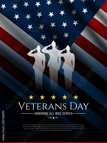 Happy Veterans Day United States of America background vector illustration