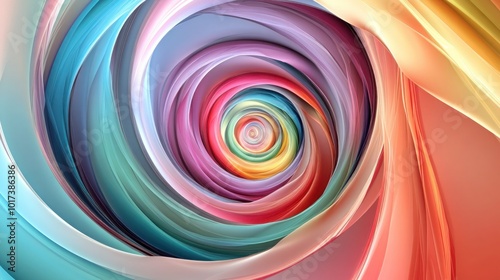 An abstract spiral of colors that represents the ongoing evolution of thoughts and ideas.