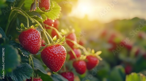 many large, bright, juicy, beautiful strawberries. ripe berries