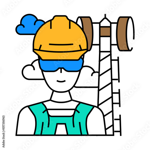 telecommunications equipment installers repairers line icon vector. telecommunications equipment installers repairers sign. isolated symbol illustration