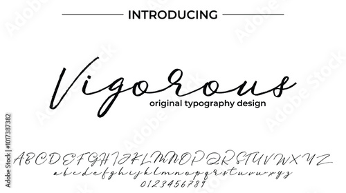 Vigorous Font Stylish brush painted an uppercase vector letters, alphabet, typeface