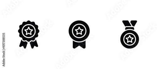 medal with star icon. award medal symbol vector