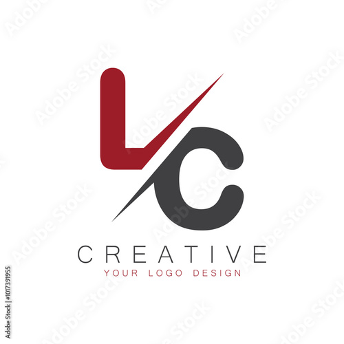 LC initial monogram logo with creativ design.