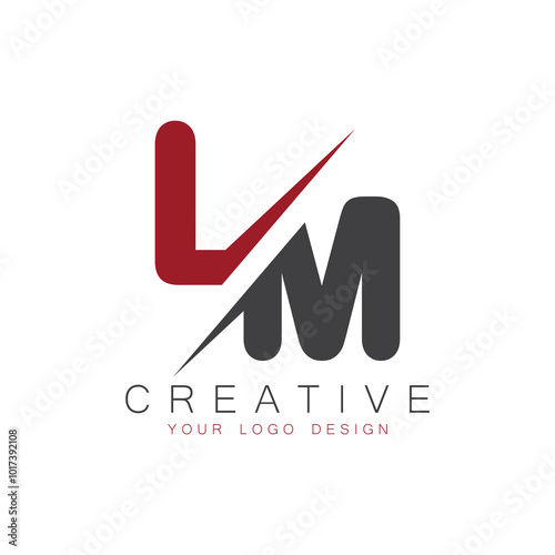 LM initial monogram logo with creativ design.