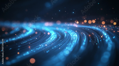 round spiral blue light glow background