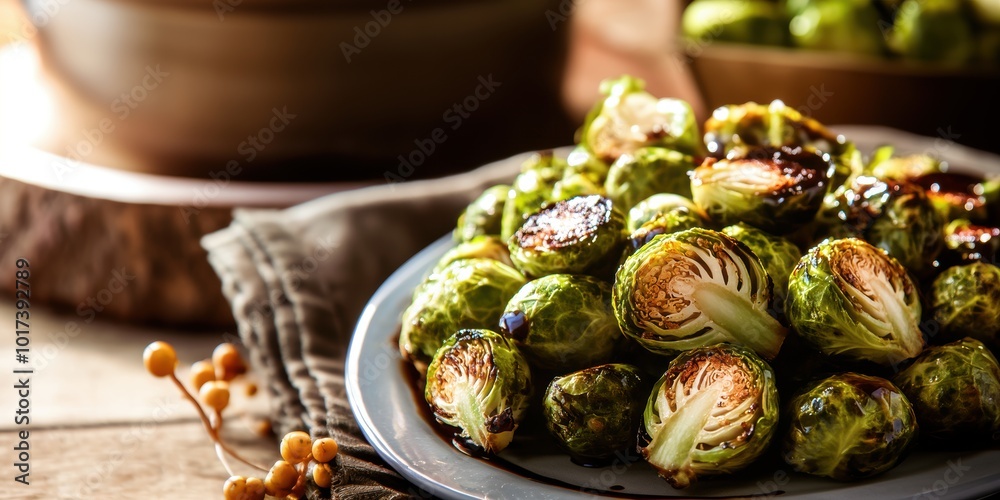 a plate of brussels sprous with a bowl of brussels sprous in the background a plate of brussels sprous with a bowl of brussels sprous in the background