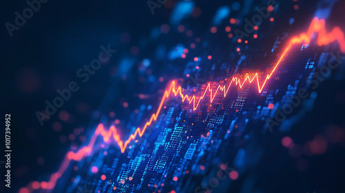 chart line graph stock market tecnology concept