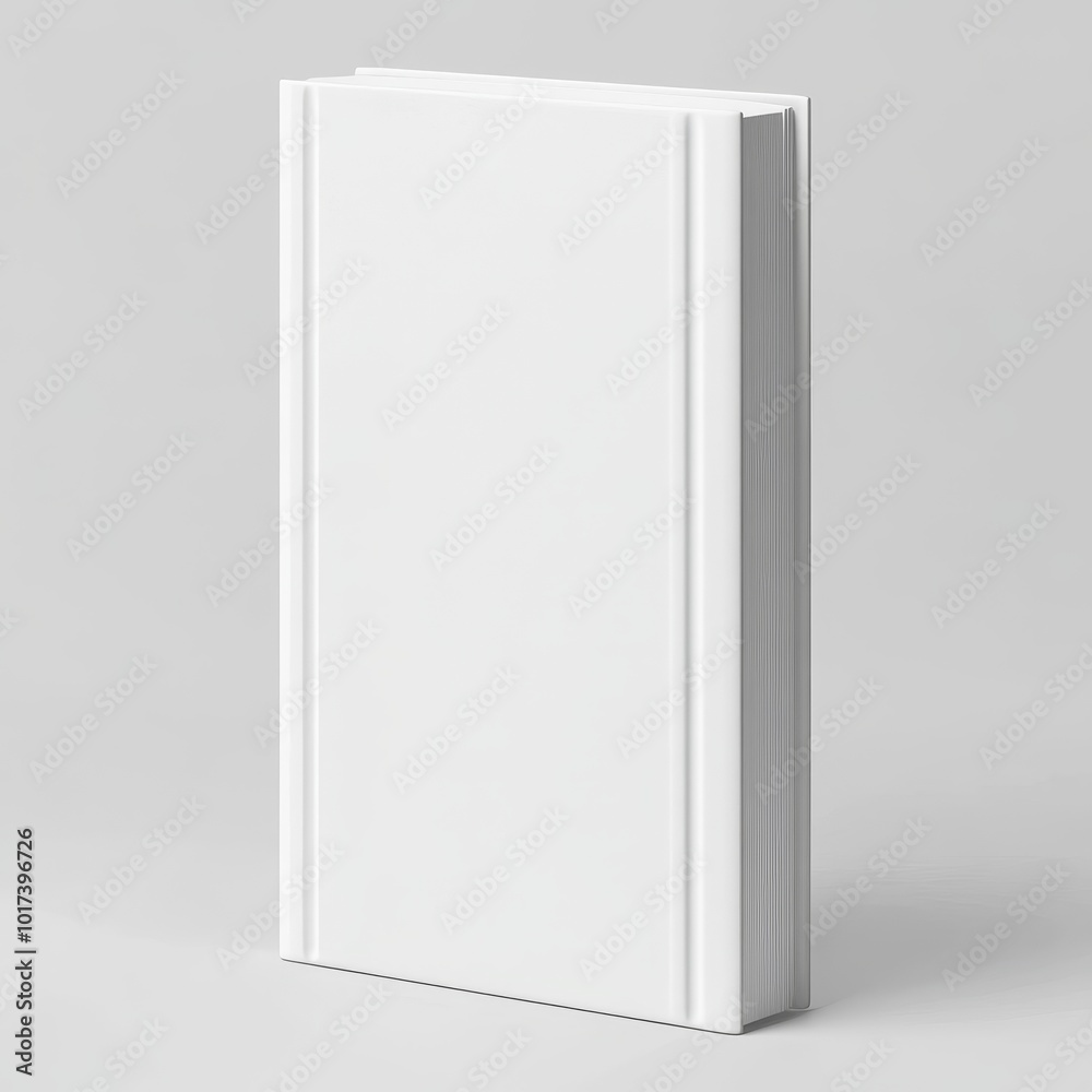 A blank white book on a white background. A blank white book on a white background.