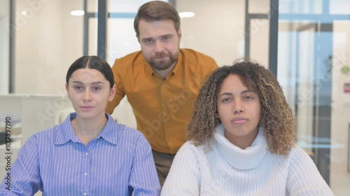 Portrait of Multi Ethnic Teammates in Denial