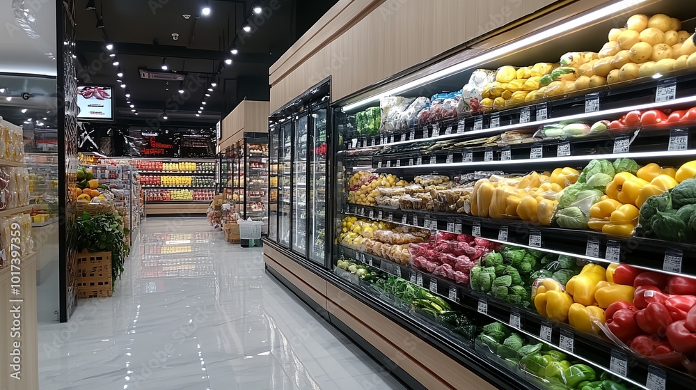 Fototapeta premium A grocery store with a lot of fresh produce on display