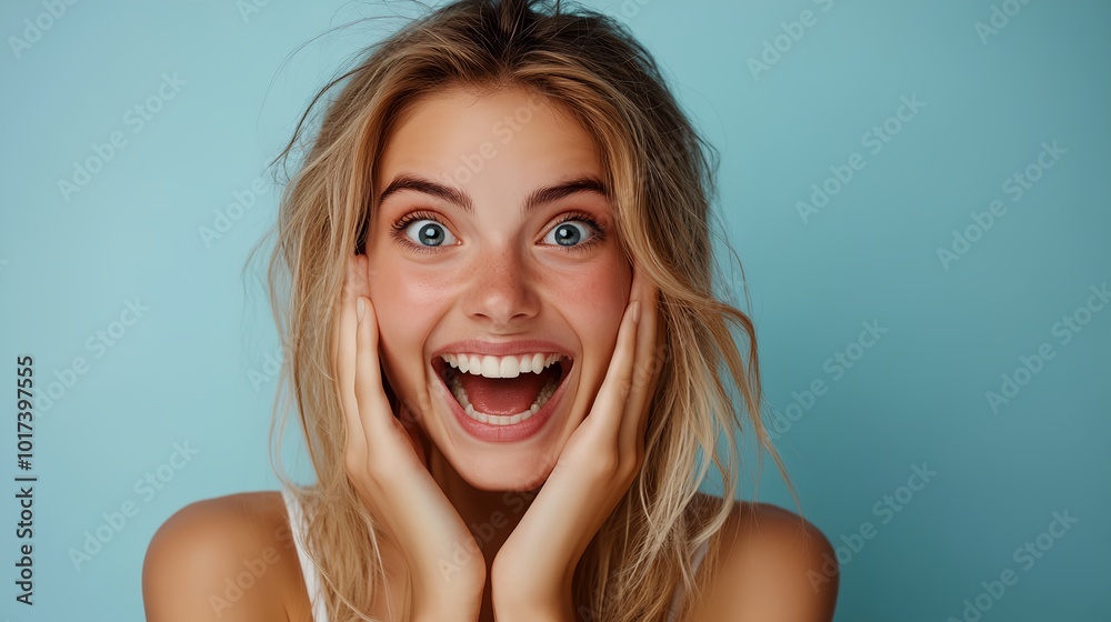 a woman with a surprised look on her face a woman with a surprised look on her face