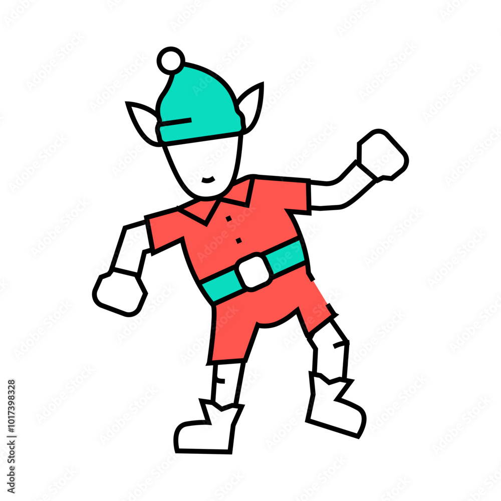 elf funny line icon vector. elf funny sign. isolated symbol illustration elf funny line icon vector. elf funny sign. isolated symbol illustration