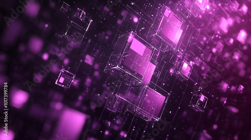 abstract purple cube box technology background