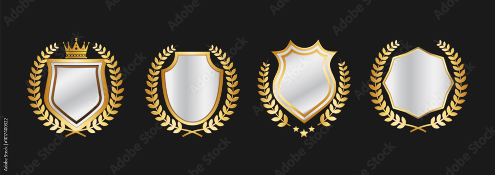 Gold Laurel Wreath and Shield Badges for Premium Awards and Recognition
Gold Laurel Wreath and Shield Badges for Premium Awards and Recognition