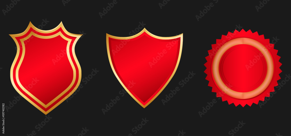 Golden Shield and Badge Icons for Security and Protection
Golden Shield and Badge Icons for Security and Protection