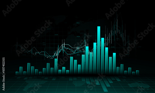 Stock market financial technology graph concept background image