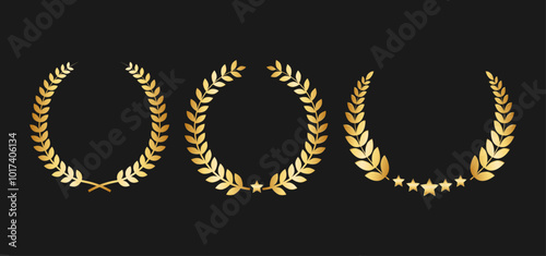 Elegant laurel wreath collection for premium award and achievement designs

