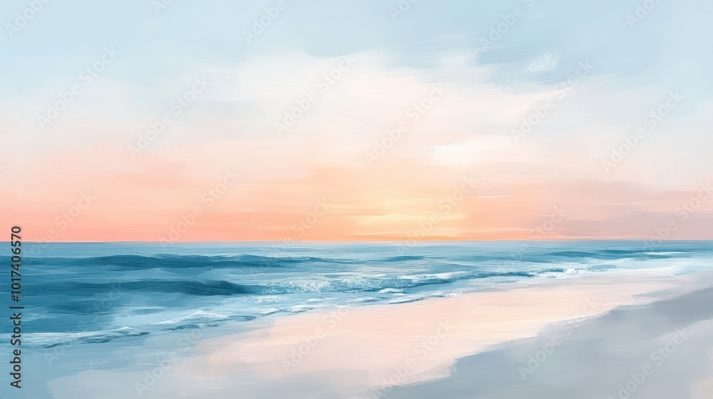 Obraz premium Serene Sunset on the Beach