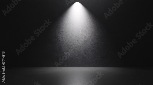 dark room with spotlight on empty floor - minimalist background