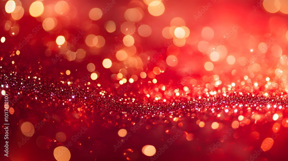 Abstract Red Glitter Background with Bokeh Lights Abstract Red Glitter Background with Bokeh Lights