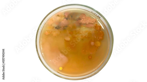 rhizobium bacteria in soil on the culture dish photo