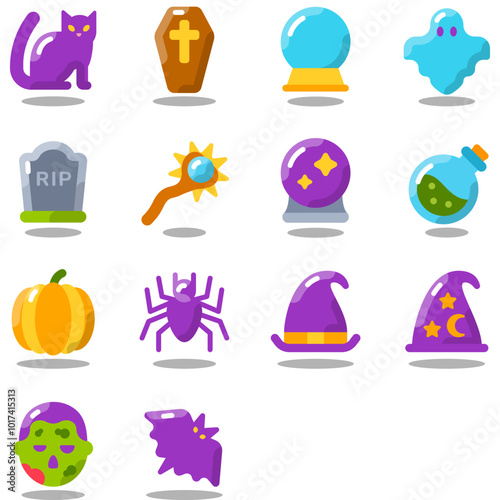 Set of Halloween icons