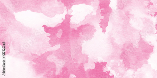 Pink watercolor brush paint vector stylized striped card.Decorative soft pink paper texture, Acrylic shinny pink flowing ink grunge texture,Brush stroked painting. Modern Pink  Watercolor Grunge