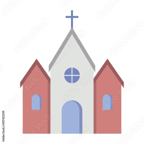 Church building icon graphic  design illustration