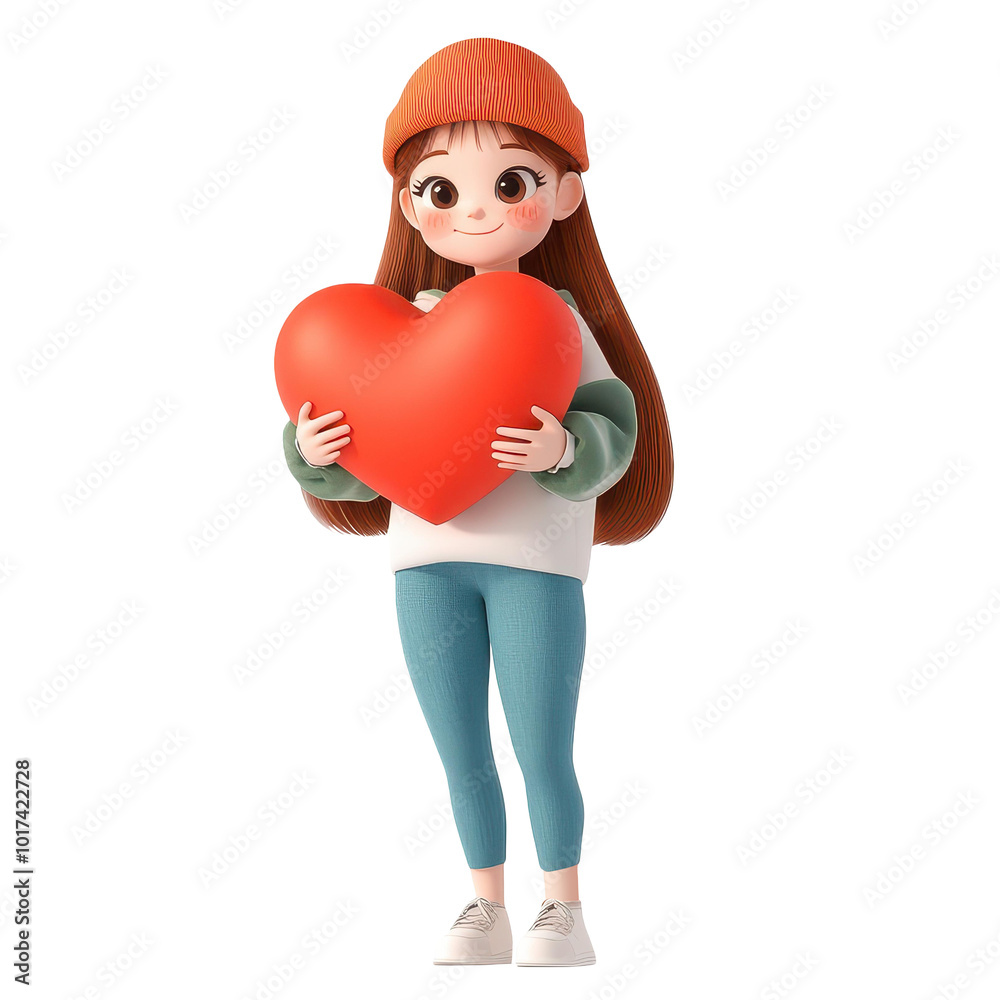 Adorable kawaii girl with a vibrant outfit and heart, spreading love in a charming and minimalistic style. Adorable kawaii girl with a vibrant outfit and heart, spreading love in a charming and minimalistic style.