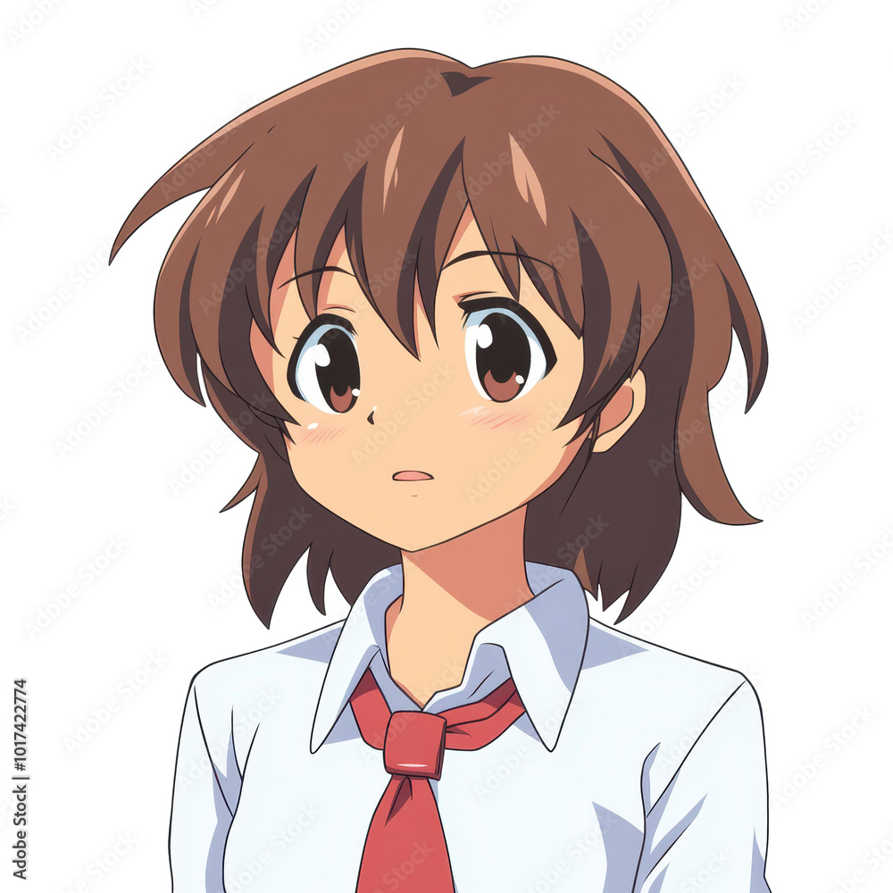 Cute anime girl with vivid colors and playful expressions, embodying the whimsical charm of a lighthearted series.