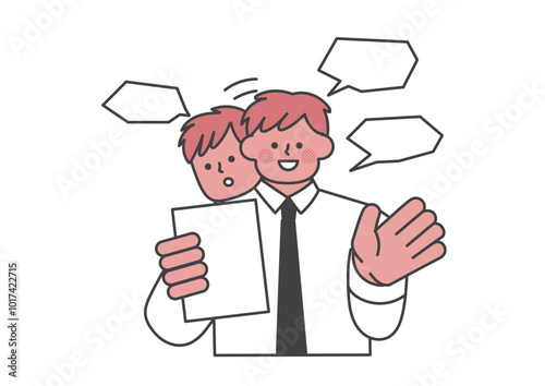 プレゼンテーションの練習をしている男性