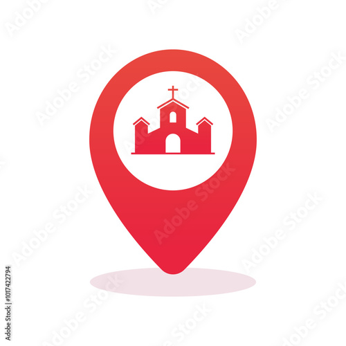Church location icon design illustration