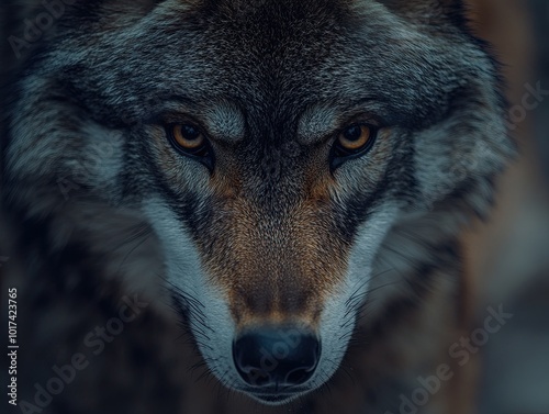 wolf isolated on abstract background photo