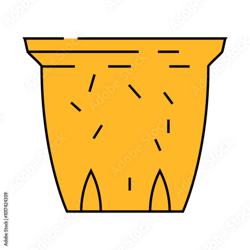 paper pulp pot garden tool line icon vector. paper pulp pot garden tool sign. isolated symbol illustration
