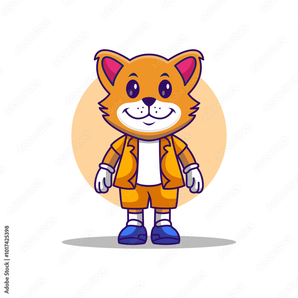 Cute Cat Logo Template with Modern Look and Style Cute Cat Logo Template with Modern Look and Style